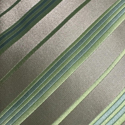 Laurant Bennet Milano Elegant Green Striped Men's Tie