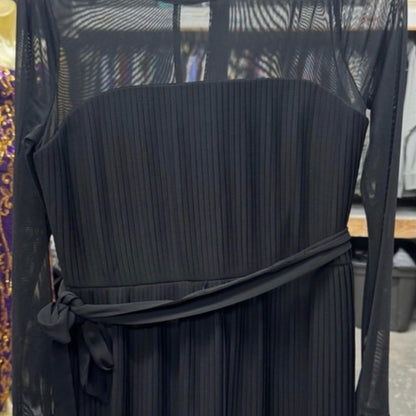 DKNY Black Long Sleeve Dress with Sheer Details