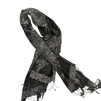 Pre-Love Elegant Black and Gold Scarf