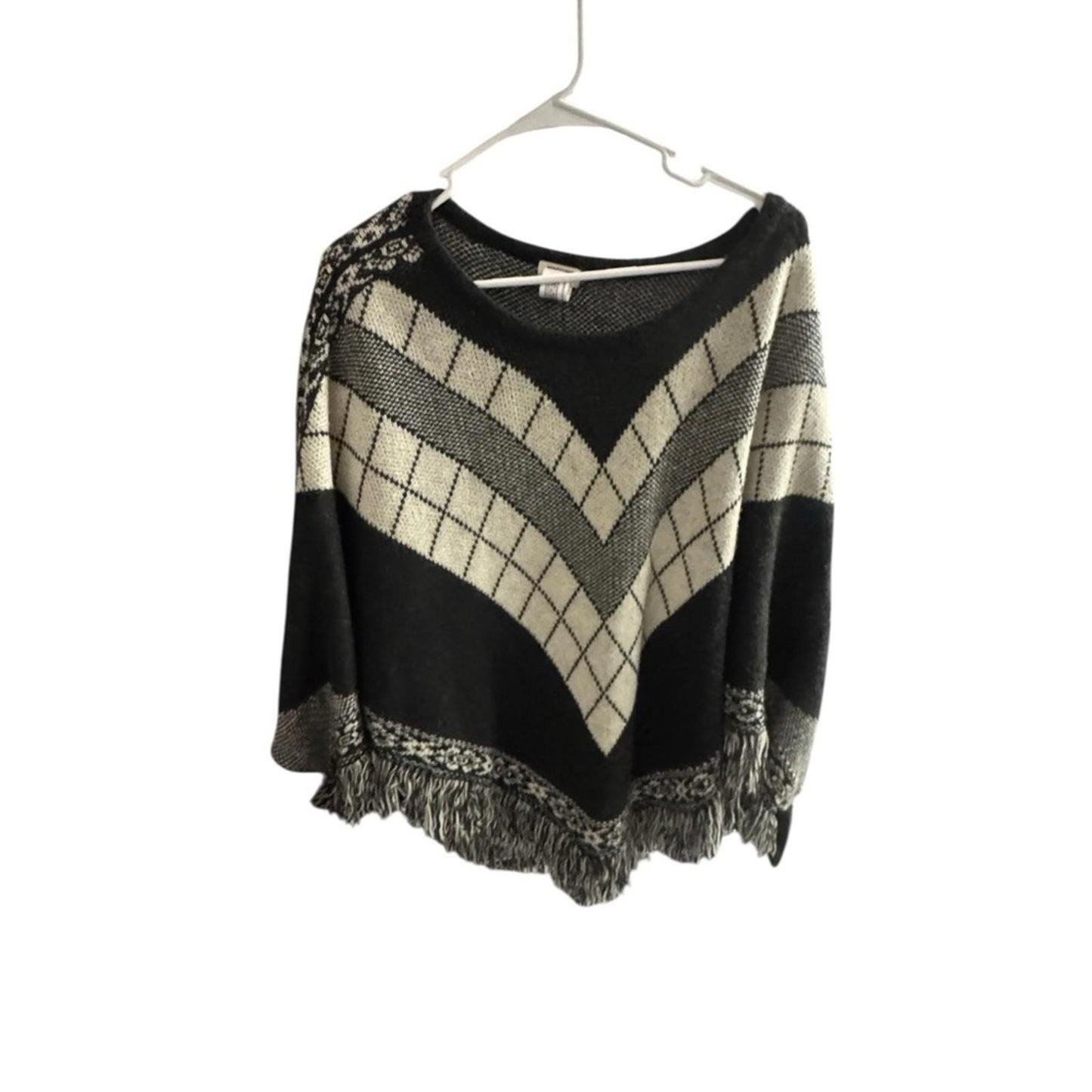Pre-Love Mossimo Supply Co. Black and Cream Poncho