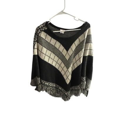Pre-Love Mossimo Supply Co. Black and Cream Poncho