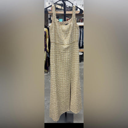 Adrianna Papell Gold Sleeveless Maxi Dress