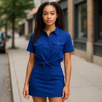 Elegant Blue Women's Skirt Set
