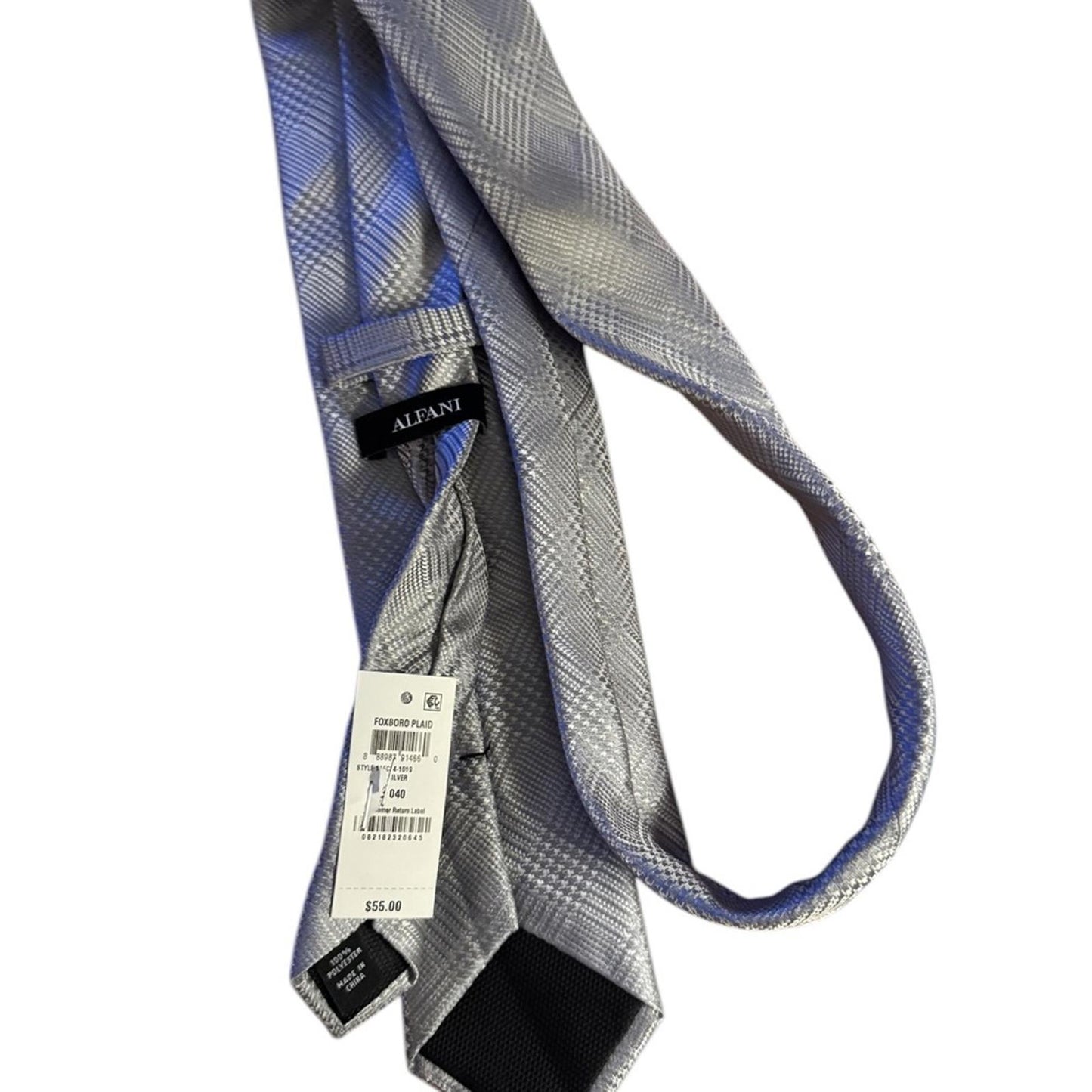 Alfani Elegant Gray Plaid Men's Tie