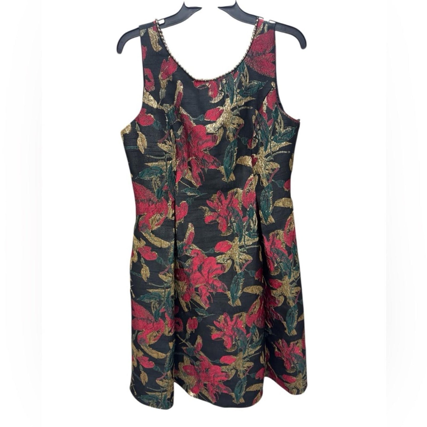 Adrianna Papell Black and Red Floral Mini Dress