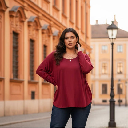 Ideology Deep Red Long Sleeve Top