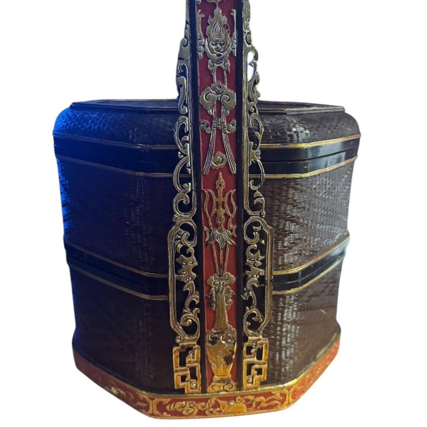 Vintage Elegant Brown Woven Storage Basket