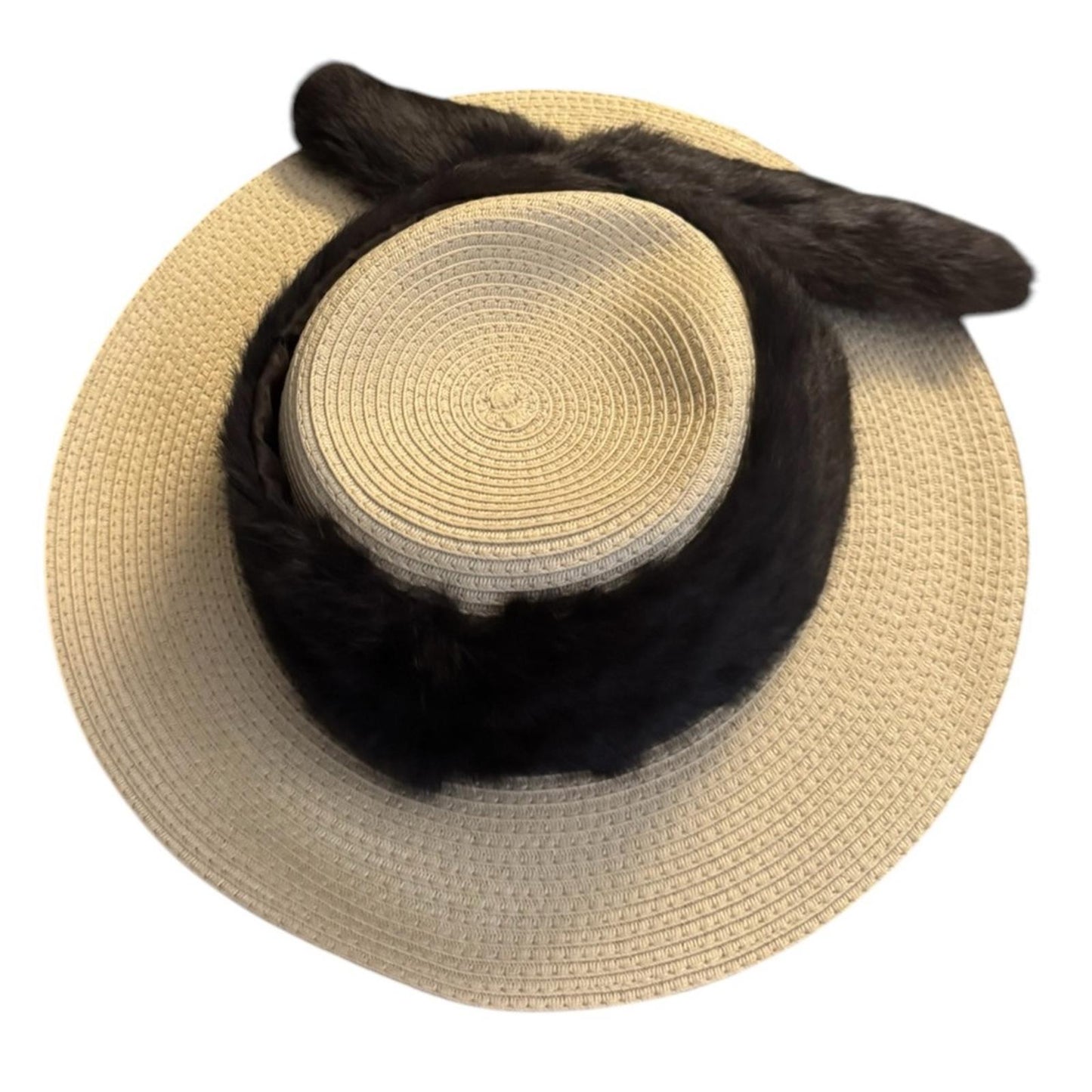 Elegant Tan Sun Hat with black Accent