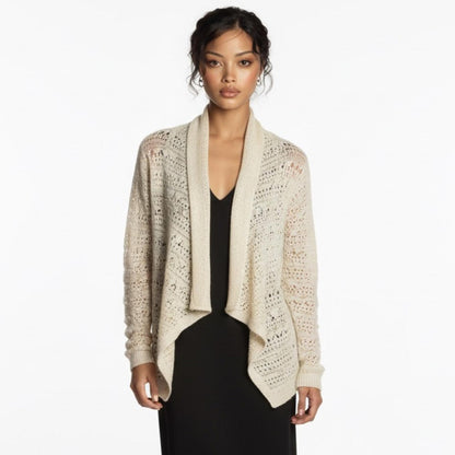 Pre-Love INC International Concepts Cream Open-Front Sweater