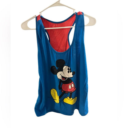 Pre-Love Disney Women's Blue and Red Mickey Mouse Tank Top