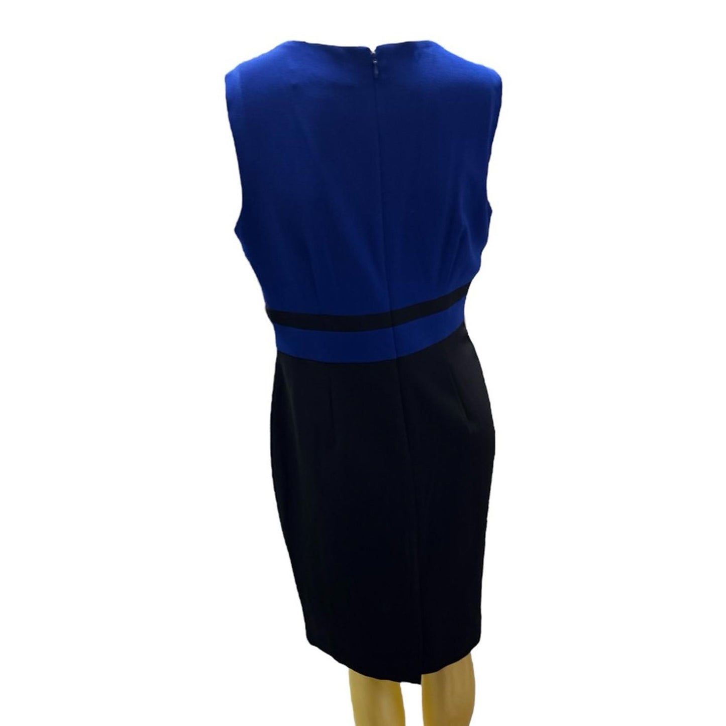 Kasper Elegant Blue and Black Sleeveless Dress