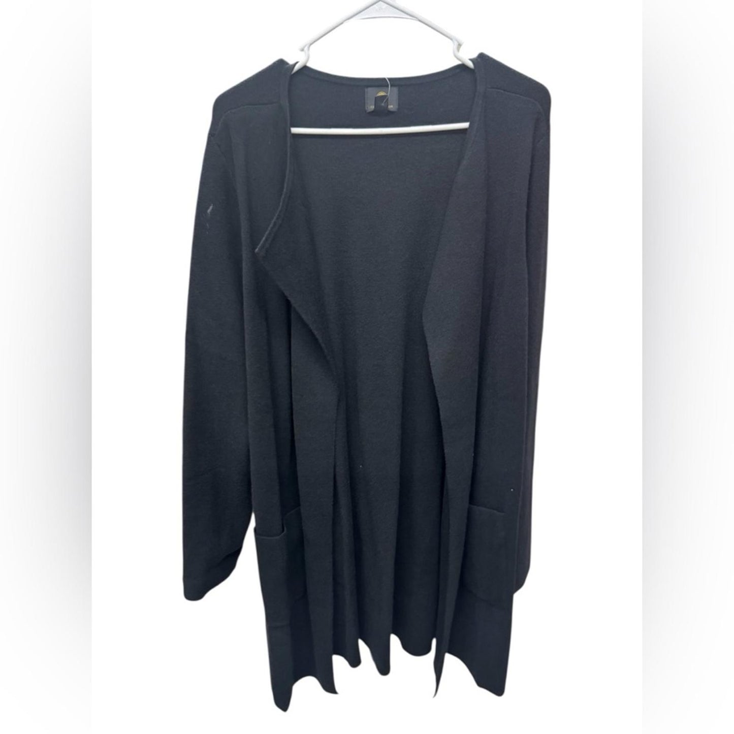 JM Collection Black Open Front Cardigan