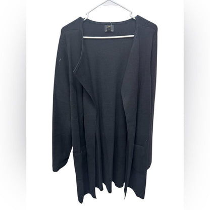 JM Collection Black Open Front Cardigan