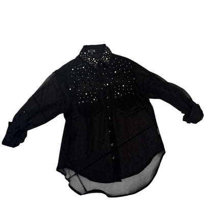 Pre-Love Chic Sheer Black Studded Blouse
