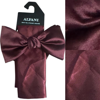 Alfani Burgundy Bow Tie and Pocket Square Set