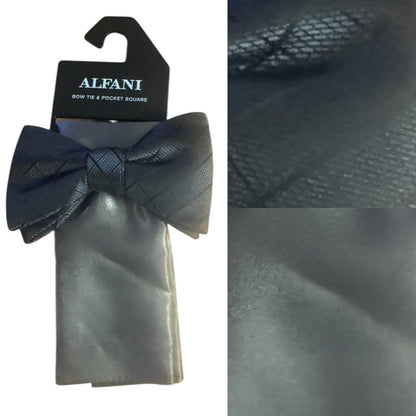 Alfani Gray Bow Tie and Pocket Square Set