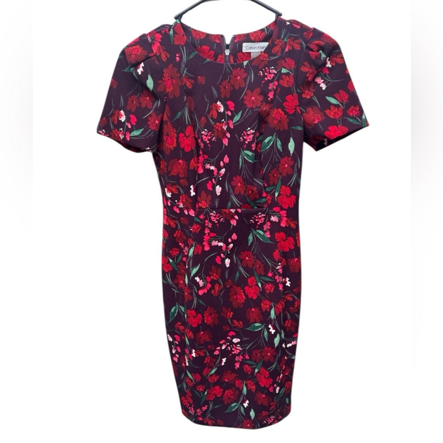 Calvin Klein Burgundy Floral Mini Dress