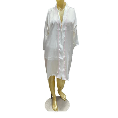 Linea Donatella Elegant Bride White Satin Sleepwear Set