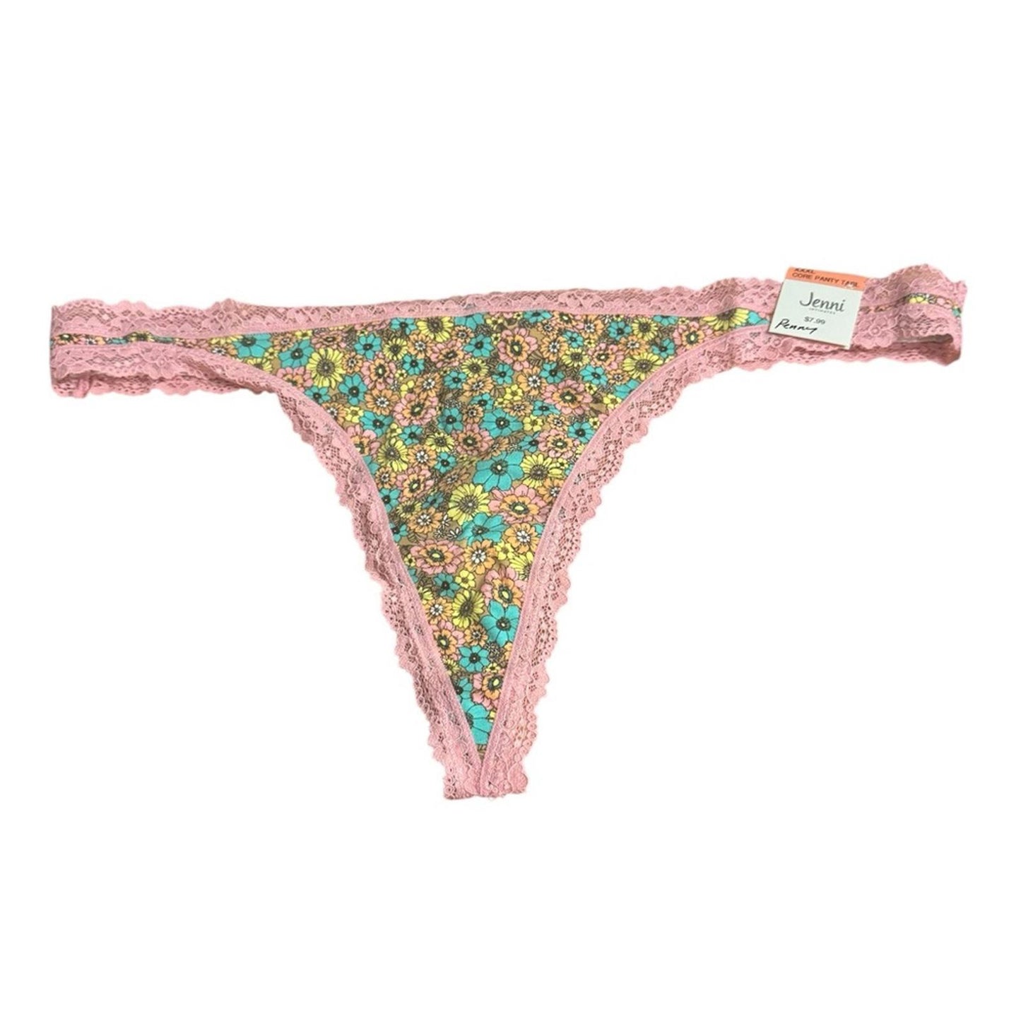Set/6 Jenni Colorful Women's Thong Panty Set