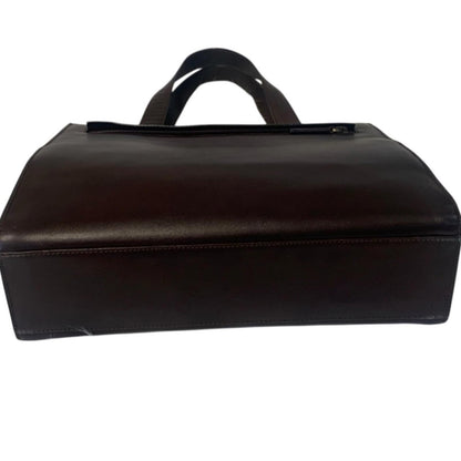Authentic Gucci vintage Dark Brown Shoulder Bag with Gold Detail