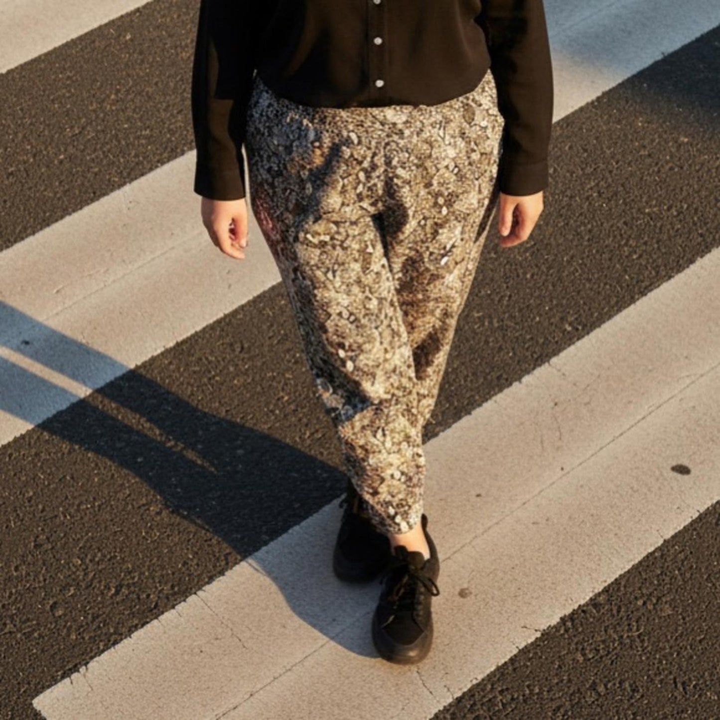 Ideology Black and Gray Patterned Joggers