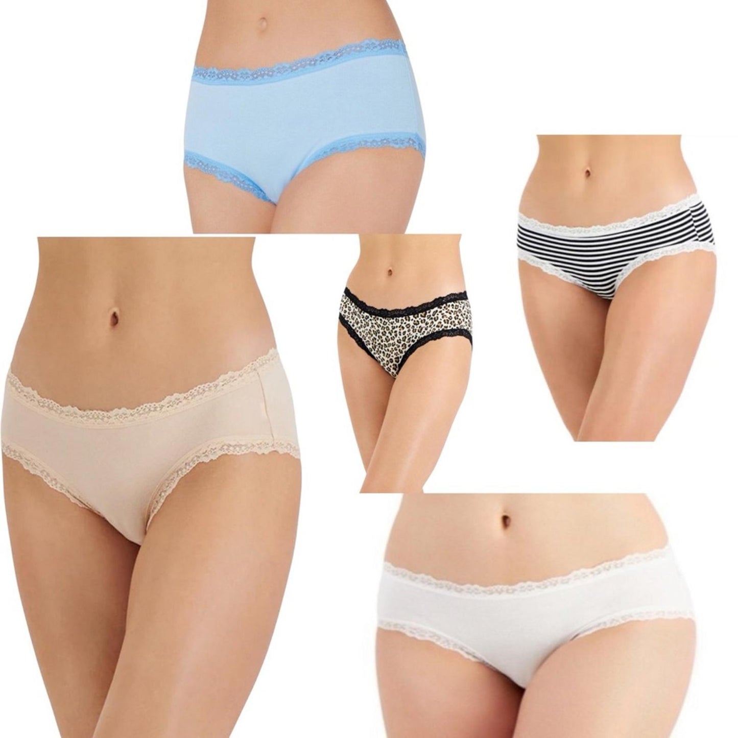Set/5 Jenni Women's Hipster Lace Trim Panties