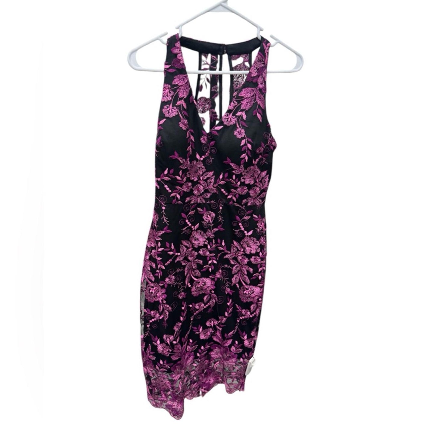 Siena Studio Black and Pink Floral Mini Dress