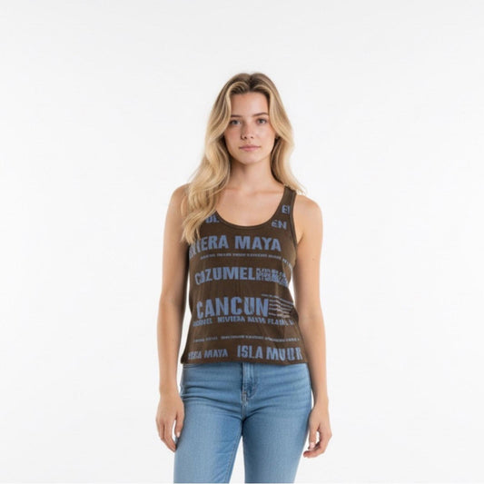 Pre-Love Women's Graphic Tank Top in Black