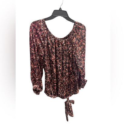 Vince Camuto Black and Pink Floral Blouse