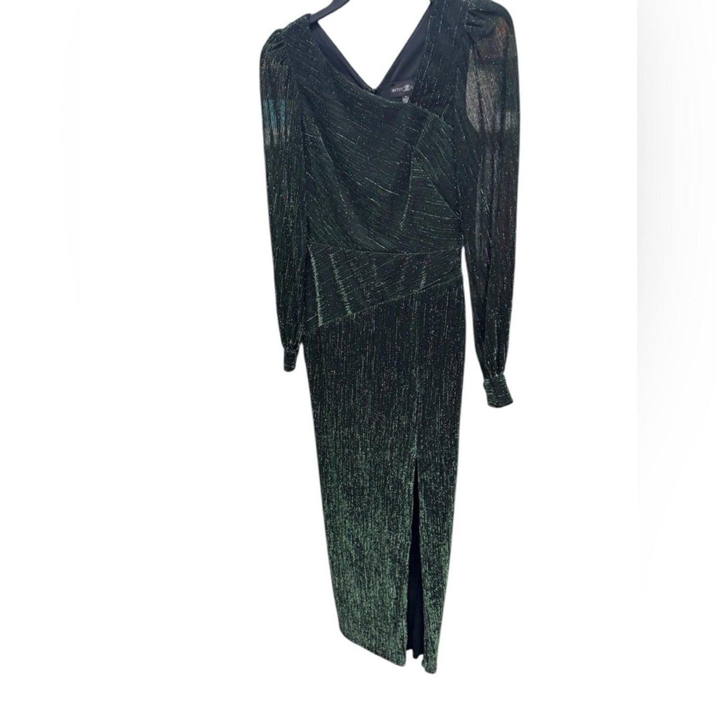 Betsy & Adam Chic Long Sleeve Green Dress