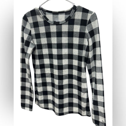 Cuddl Duds Fleece Checkered Long Sleeve Top