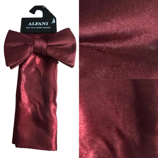 Alfani Red Bow Tie and Pocket Square Set