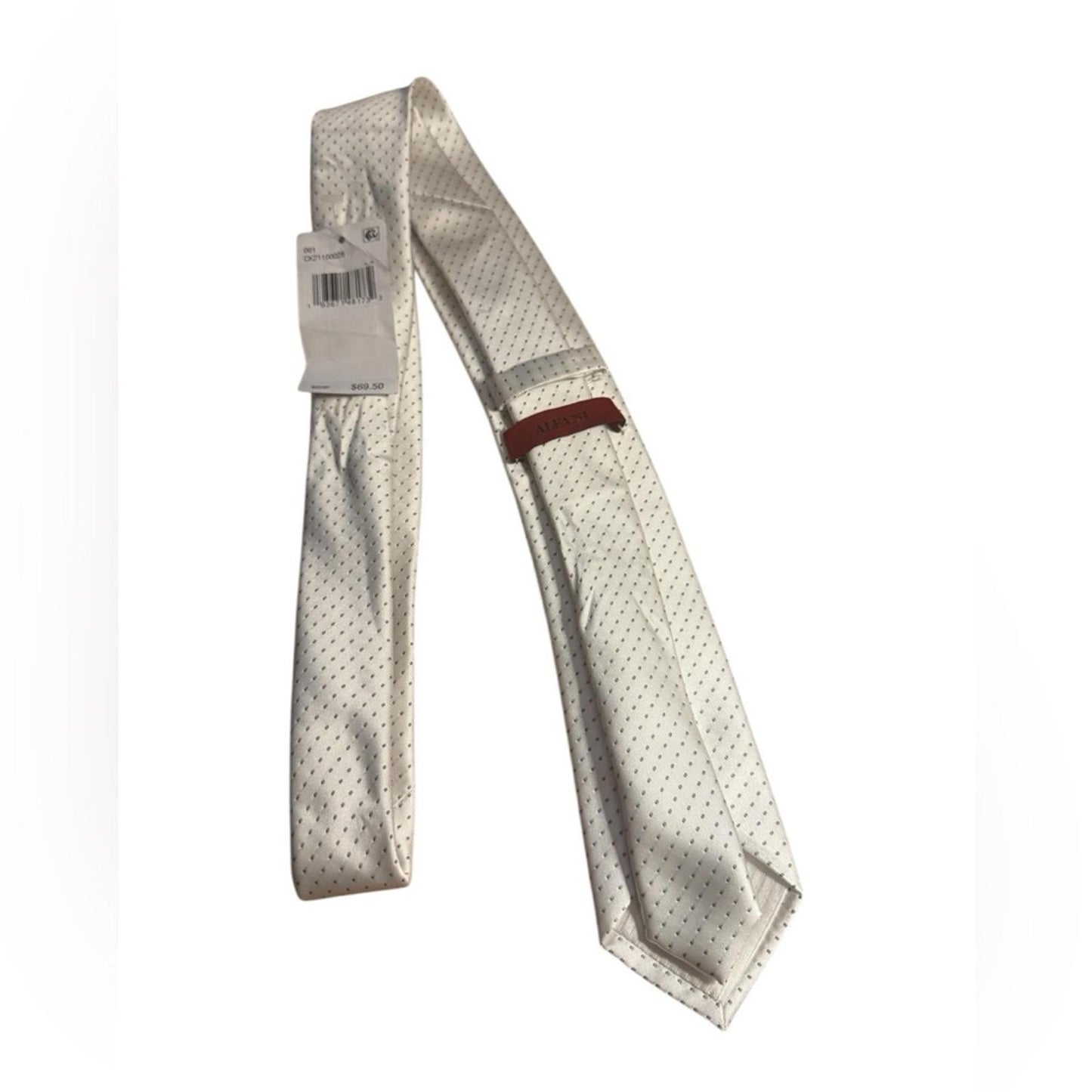 Alfani Elegant White Patterned Tie