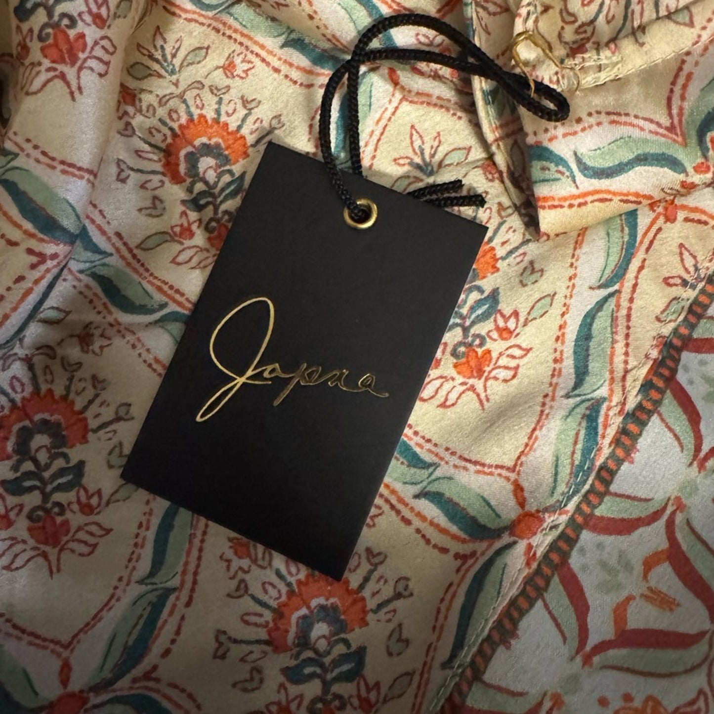Japna spaghetti strap graphic print tie back Top