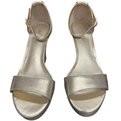 Pre-Love Lilly Pulitzer, Elegant Gold Wedge Sandals