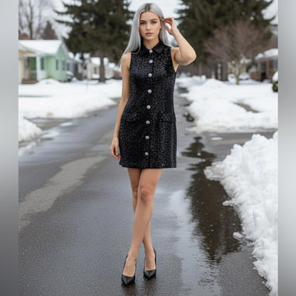 B Darlin Black Velvet Mini Dress