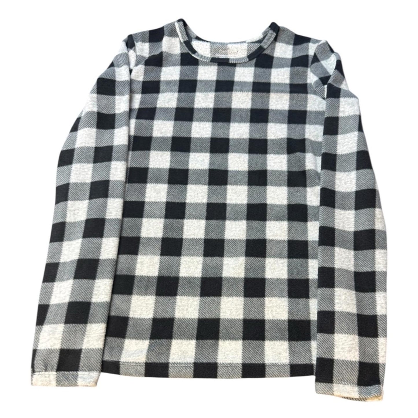 Cuddl Duds Fleece Checkered Long Sleeve Top