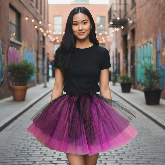 Amazon Black and Purple Mini Skirt