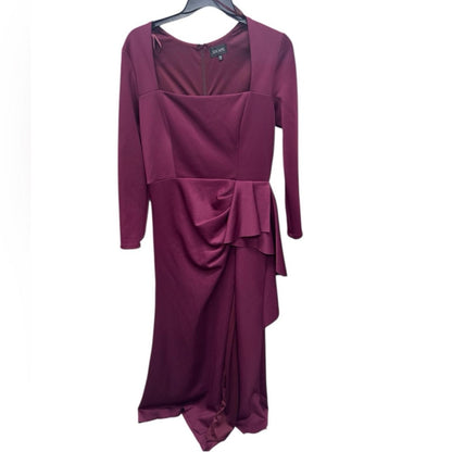 Xscape Deep Purple Long Sleeve Dress