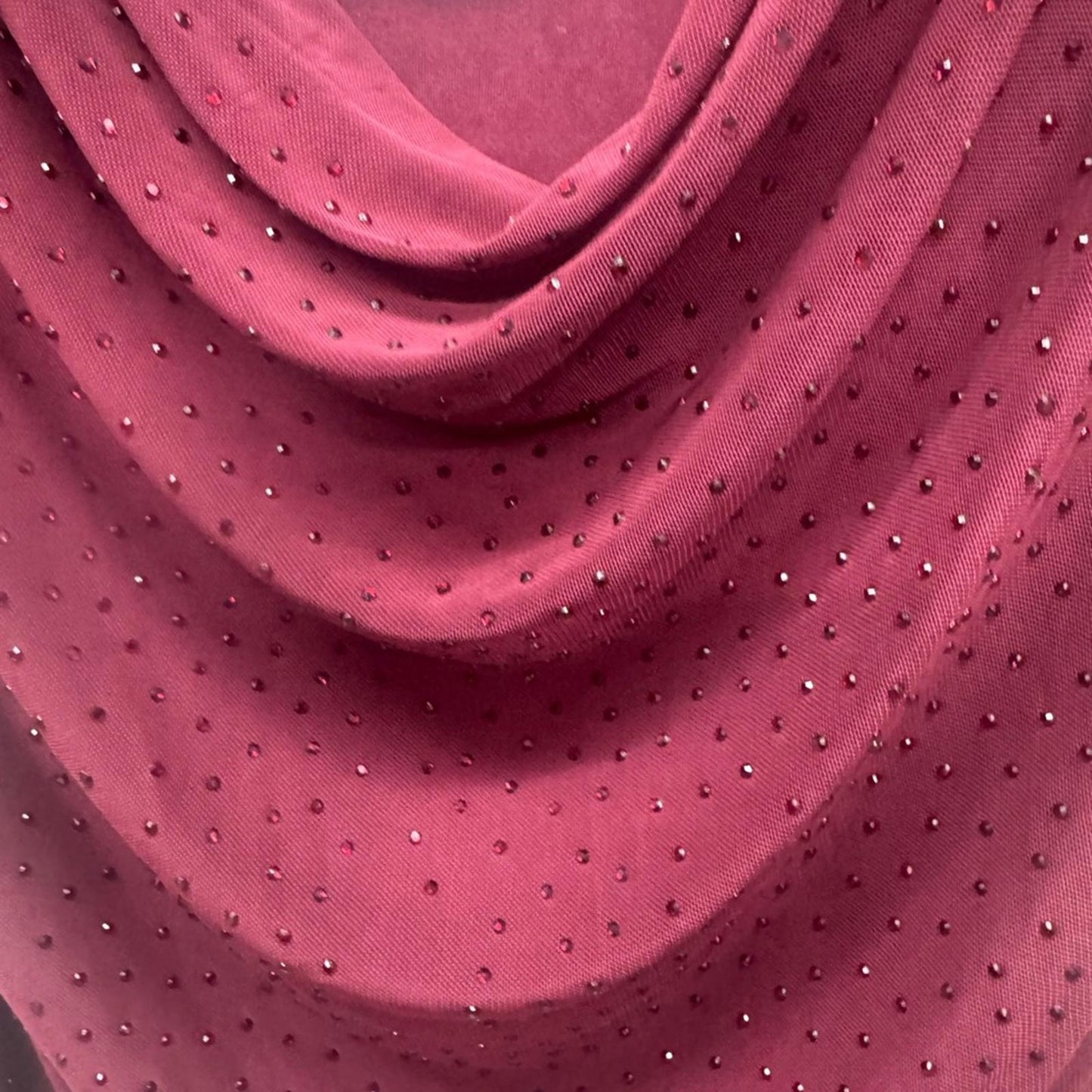 Bar III Burgundy sequence Sleeveless Cowl Neck Top