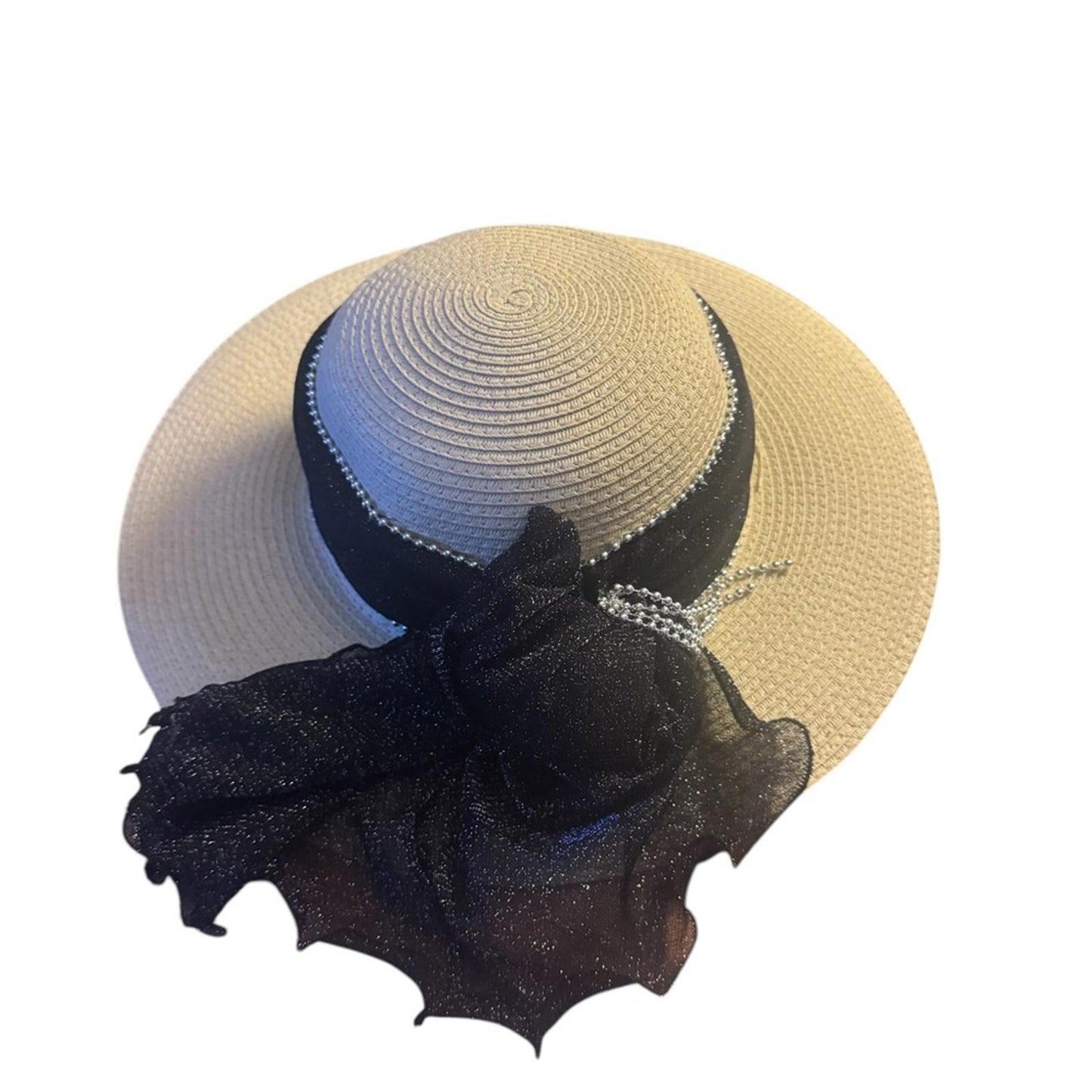 Elegant Tan Sun Hat with black Accent