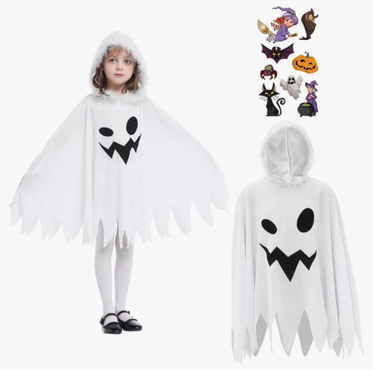 Halloween Ghost Elf Costume Hooded