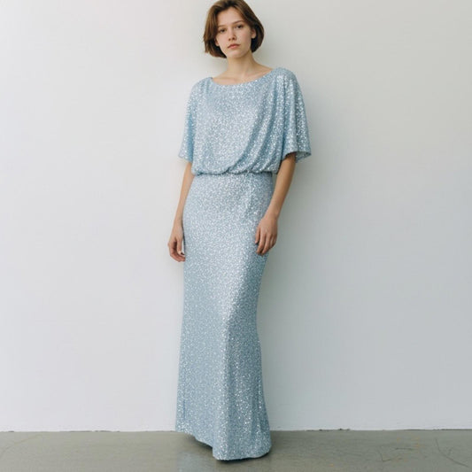 Vince Camuto Light Blue Sequin Gown