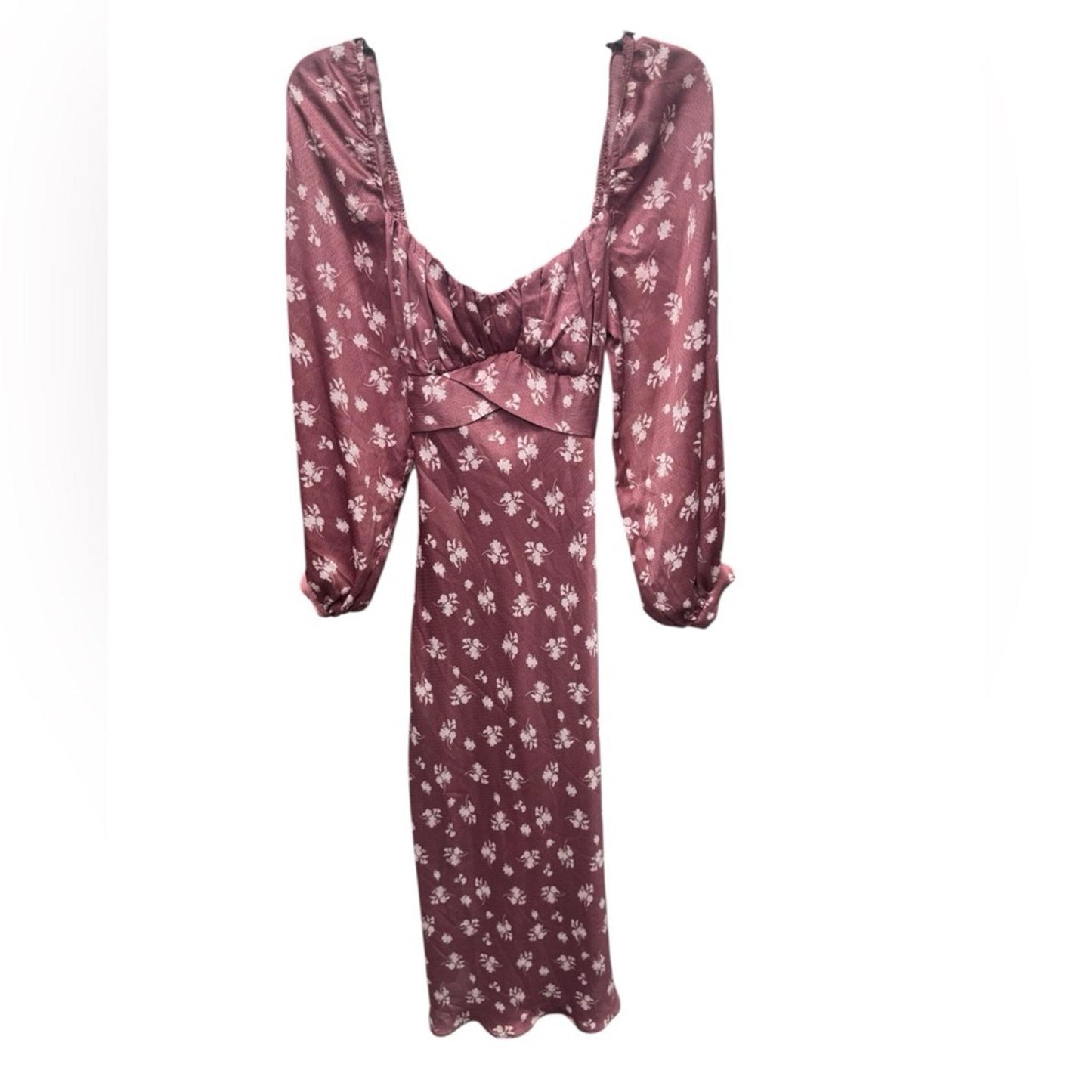 B Darlin Burgundy Floral Long Sleeve Dress