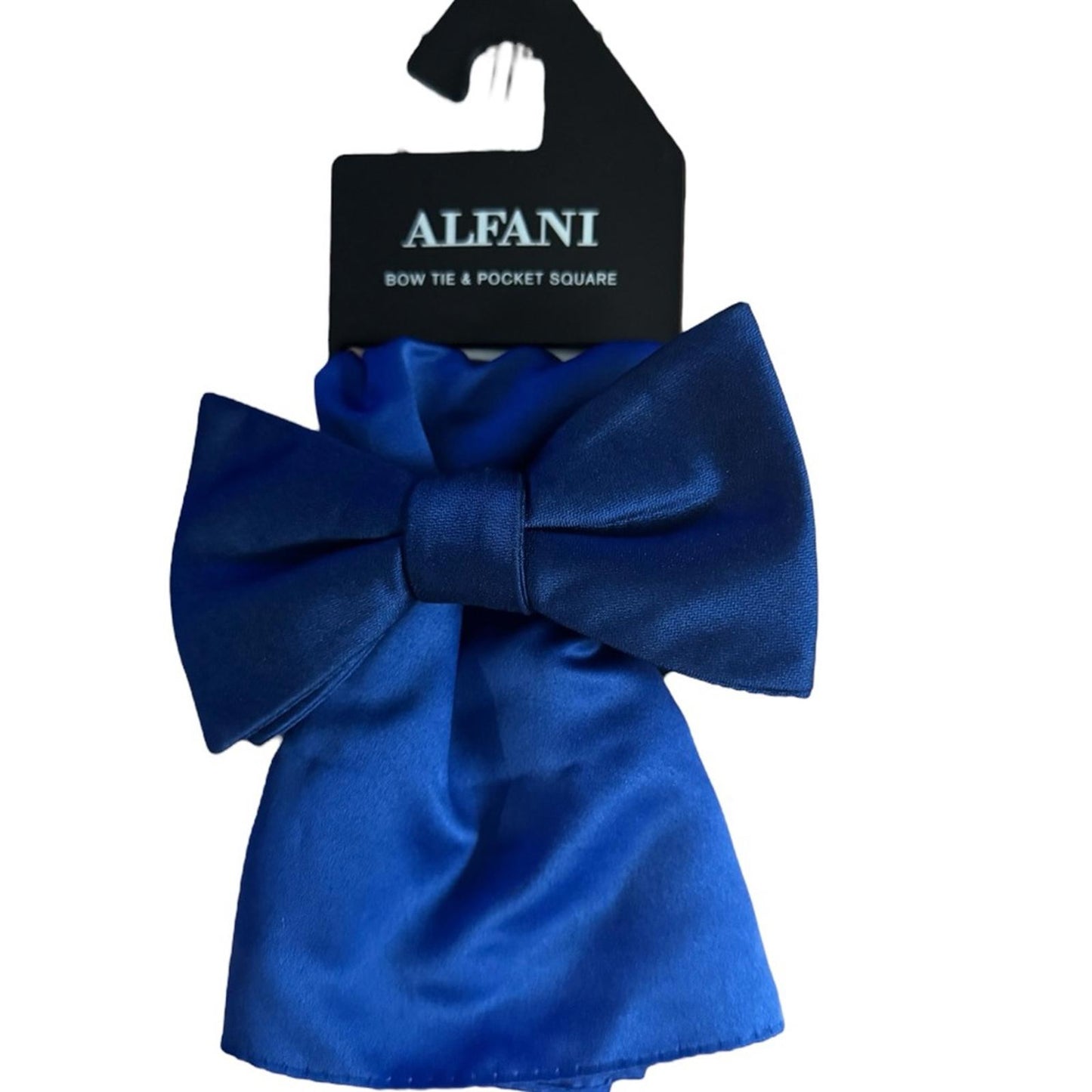 Alfani Blue Bow Tie and Pocket Square Set