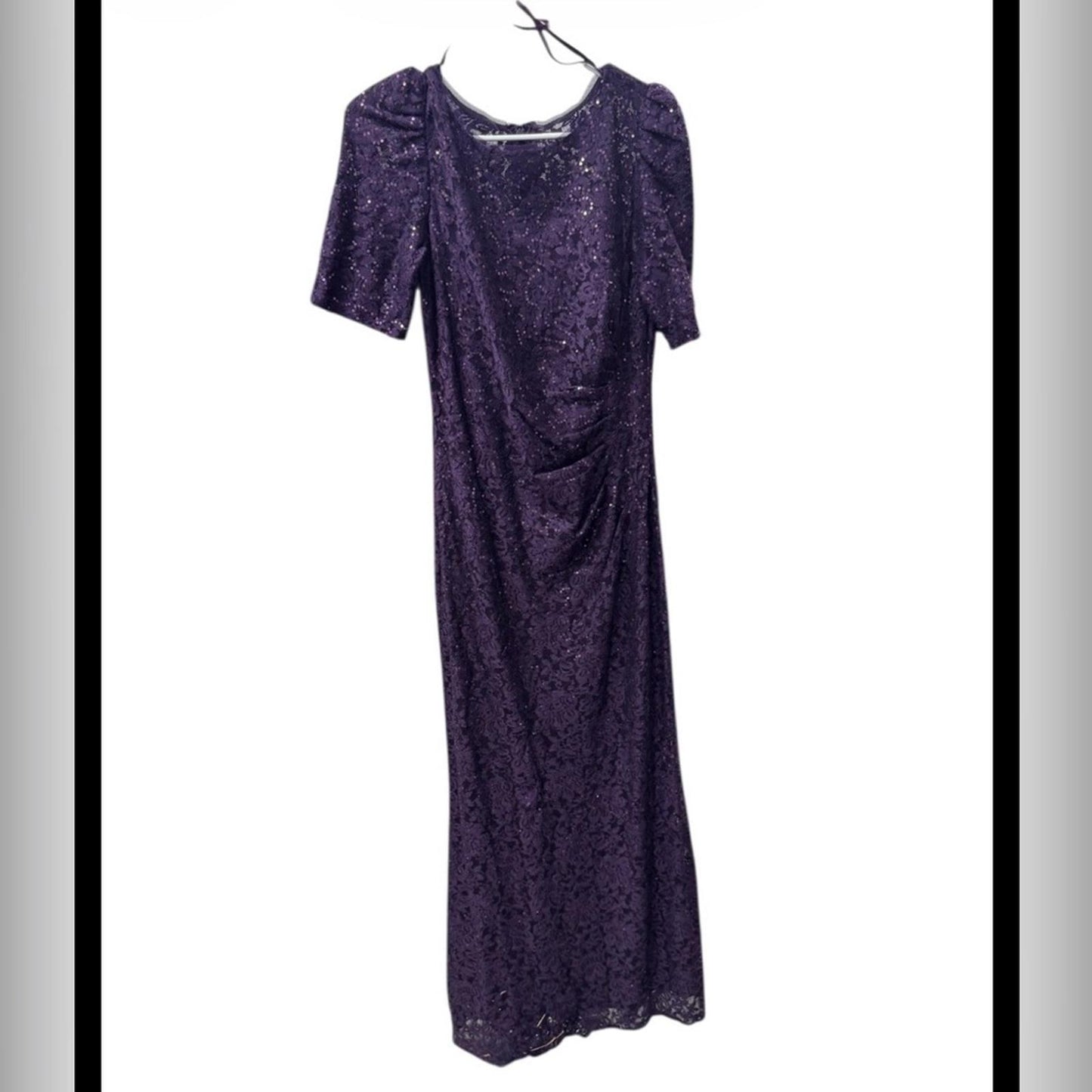 Xscape Purple Lace Maxi Dress