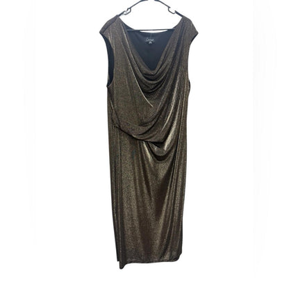 Connected Apparel Metallic Gold Dress