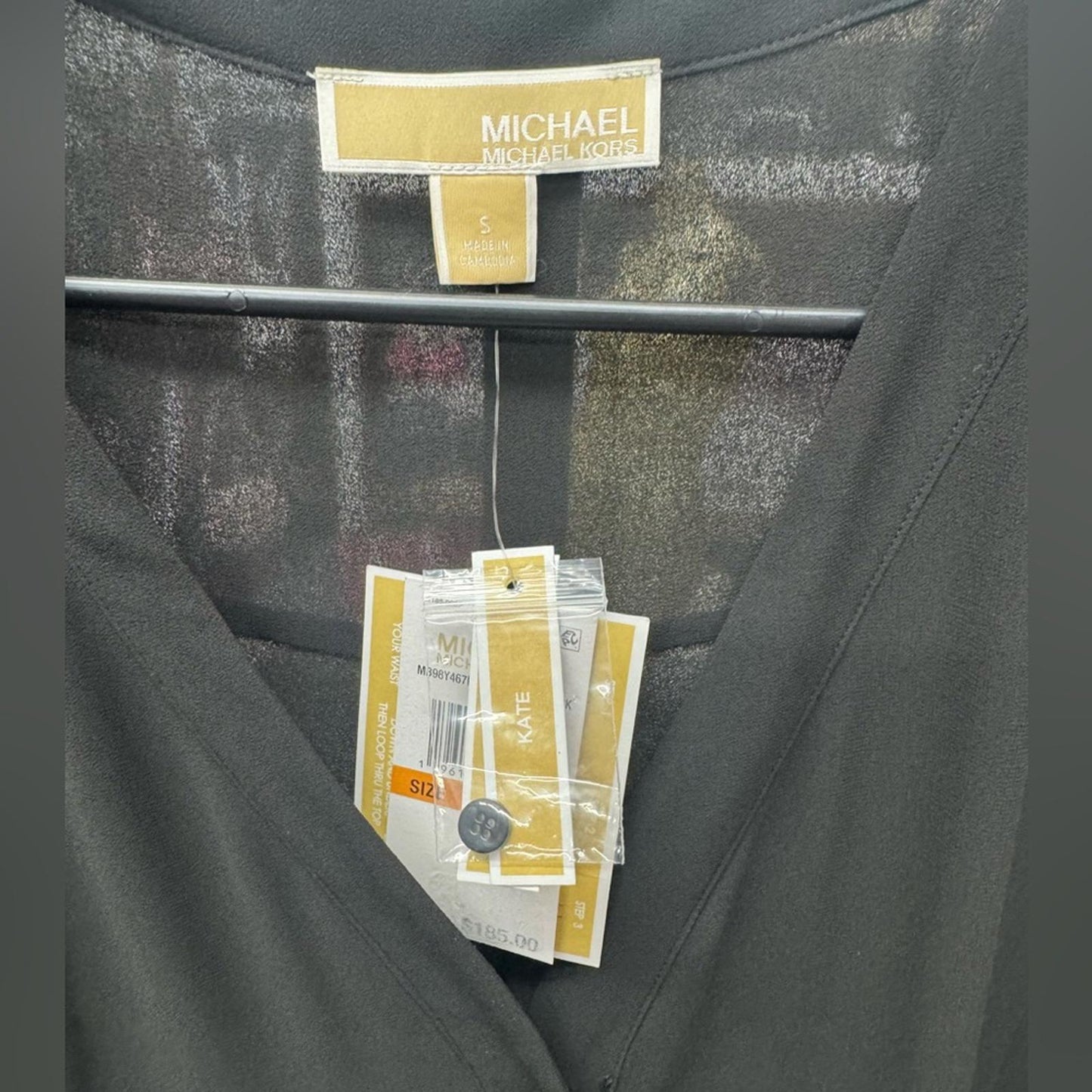 Michael Kors Elegant Black Button-Down Dress