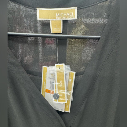 Michael Kors Elegant Black Button-Down Dress