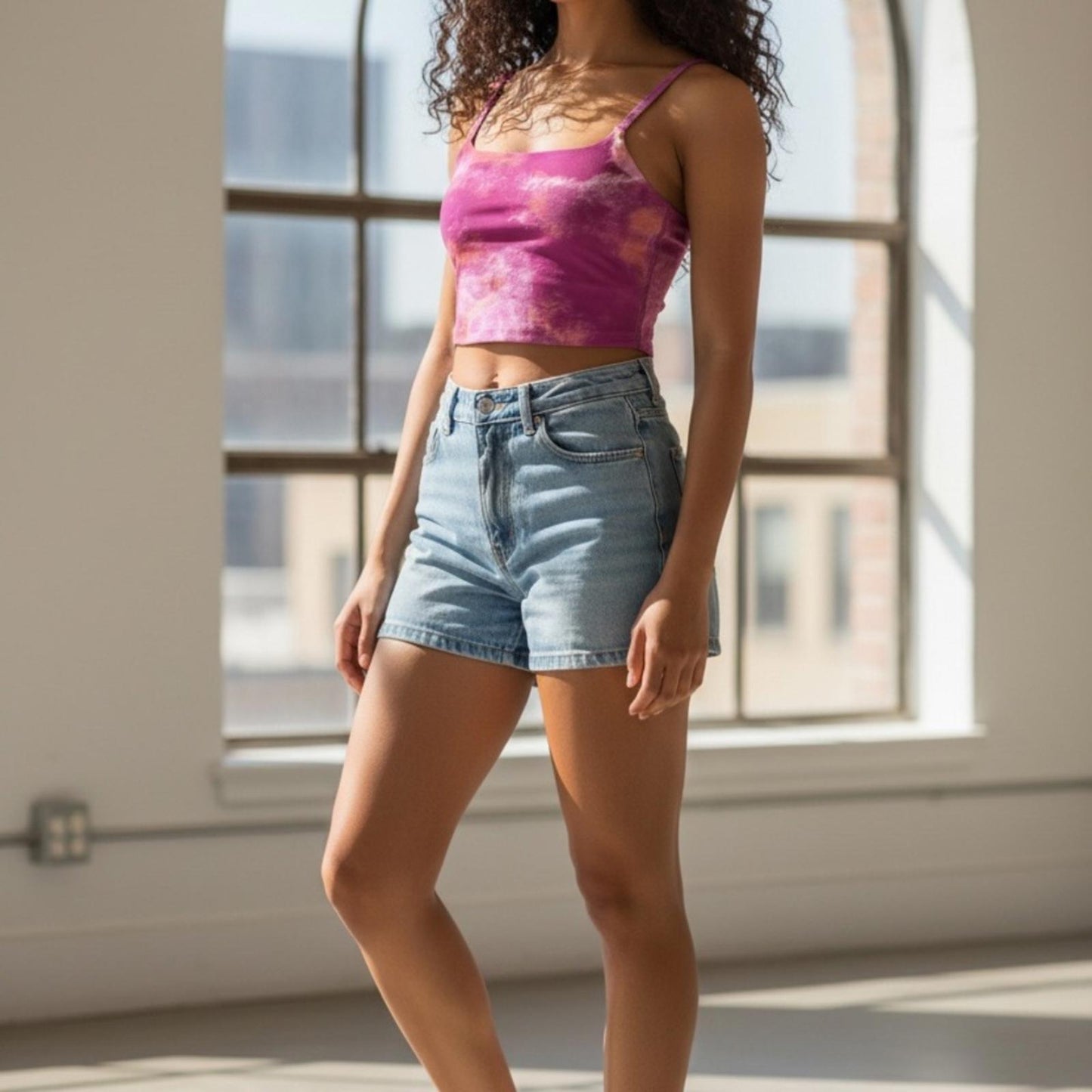 Nike Pink Tie-Dye Crop Top